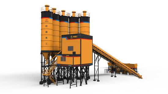 HZS modular concrete batching plant with sealed silos