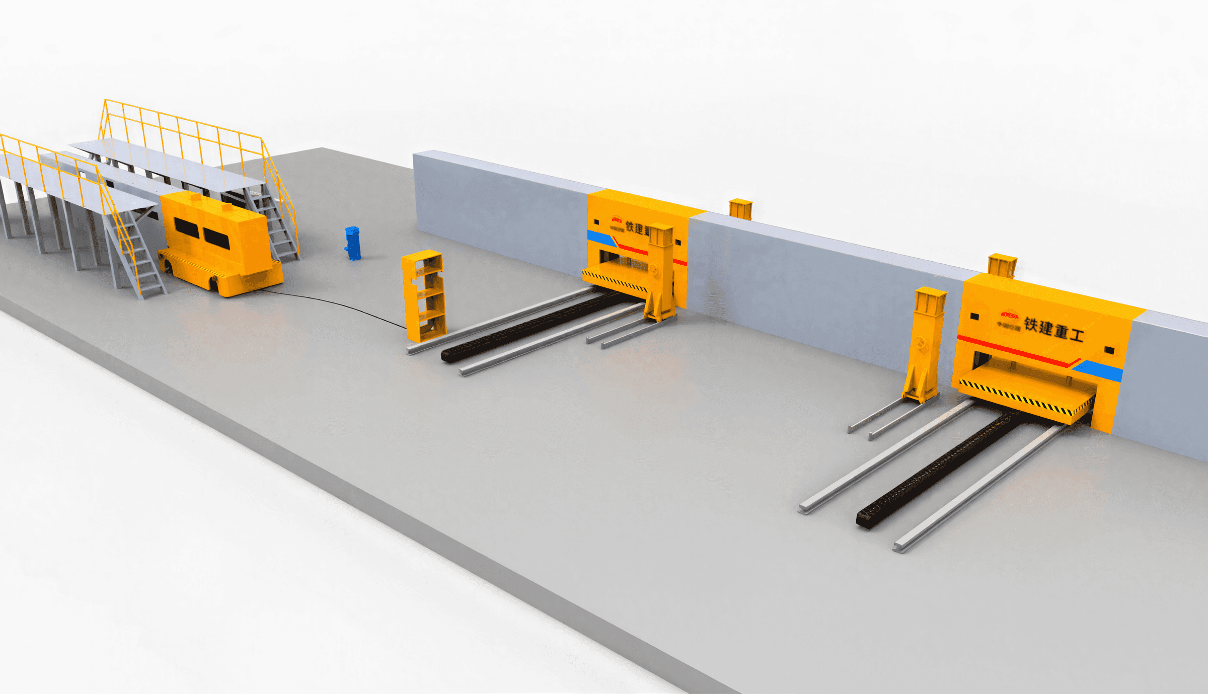 Straddle monorail wheel changing system