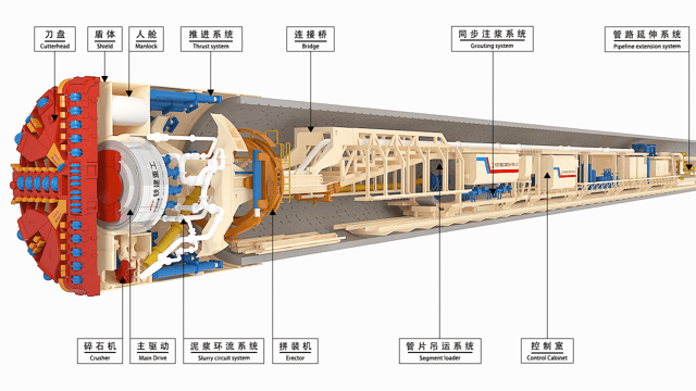 Slurry TBM cross-section