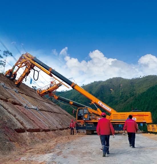 Slope Trenching & Lattice-Beam Installation Vehicle
